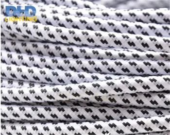 Tasuta kohaletoimetamine 100Meters 2x0.75 Vintage põimitud tekstiili Kaabel Retro riie Elektri Traat DIY edison keerdsilmusena lambi kaabel juhe