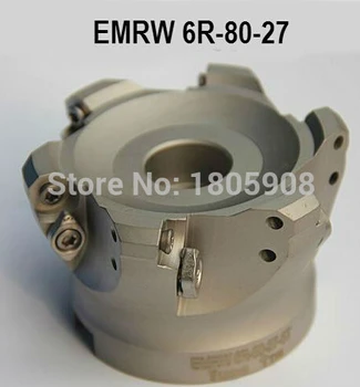 Tasuta Shopping EMRW 6R-80-27-6T Nägu Lõpus Milling Cutter vahetatavad plaadid Korter Roughing Lõikamine ,CNC Milling Cutter