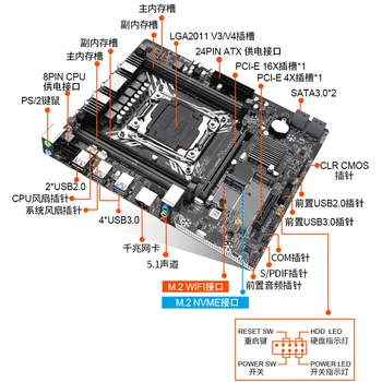 Uus X99M-G Arvuti Lauaarvuti Emaplaadi DDR4 Mälu Baar LGA-2011-3 Toetab M. 2 WIFI Liides