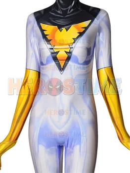Valge Fööniks Cosplay Kostüüm X-men 3D Print Spandex Zentai Bodysuit Cosplay Superkangelane Halloween Kostüüm Naine/Lapsed