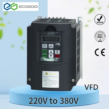 VFD 5,5 KW/7,5 KW/11KW/4kw inverter Suurendada AC Inverter Sagedus 1 faas 220V sisend 3-faasiline 380 V väljund