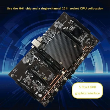 X79 BTC Kaevandaja Emaplaadi koos E5 2630 V2 PROTSESSOR RECC 8G DDR3 RAM 120G SSD 5X PCIE Toetada 3060 3070 3080 Graafika Kaart